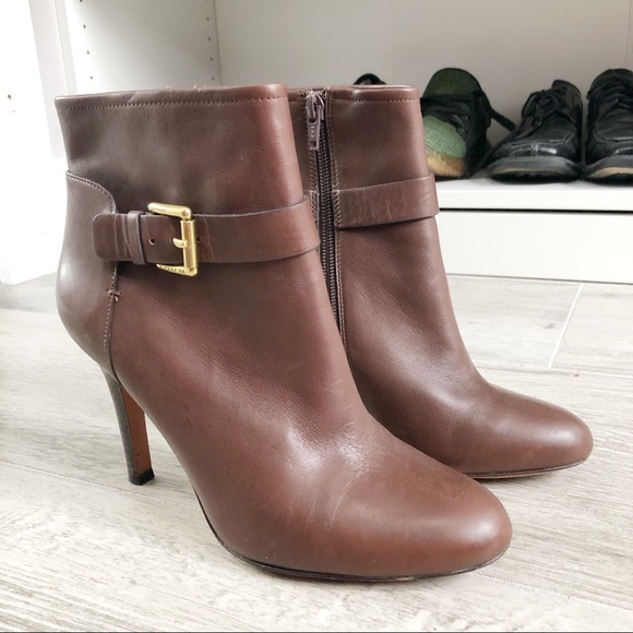 Coach “Mason” Leather Heeled Booties - Picture 1 of 16